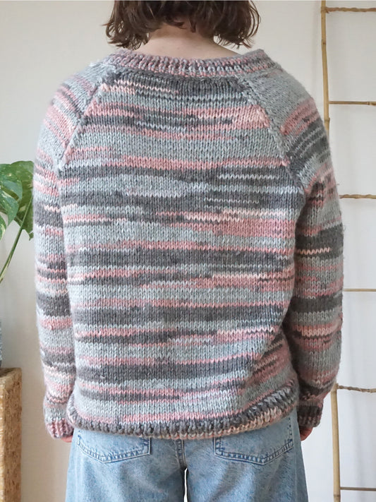 Handmade Striped Cardigan - L