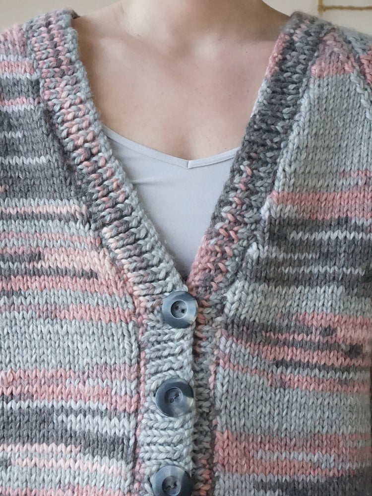Handmade Striped Cardigan - L