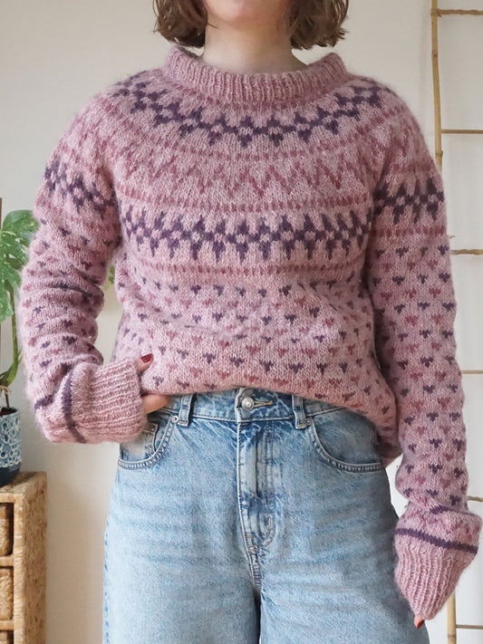 Pink Fair Isle Jumper - M