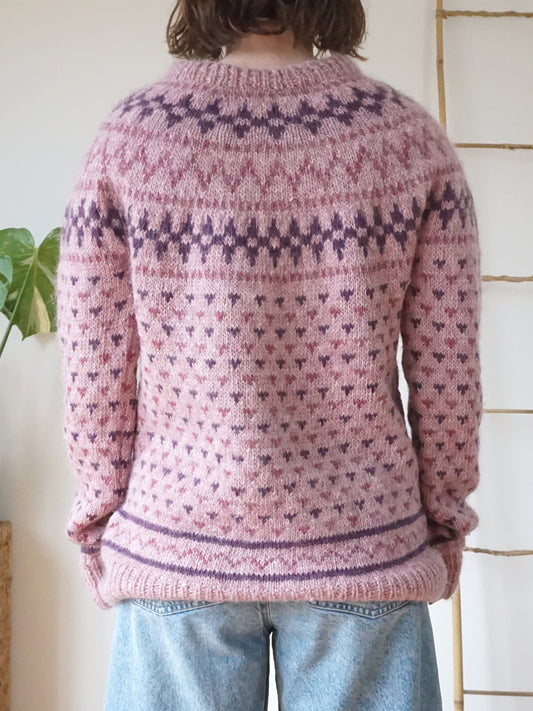 Pink Fair Isle Jumper - M