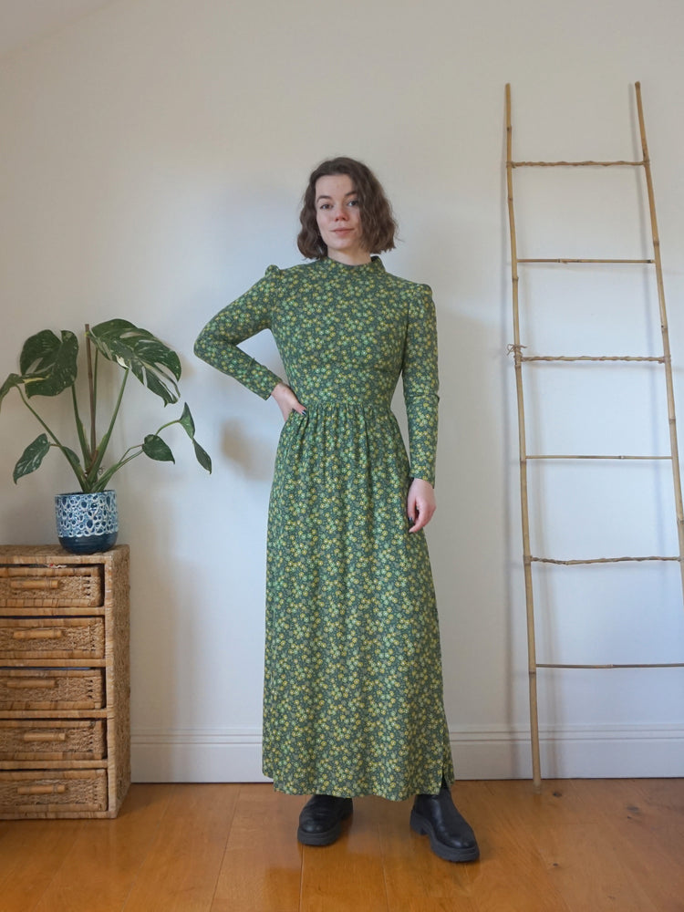 Green Ditsy Floral Puff Sleeve Dress - XS/S