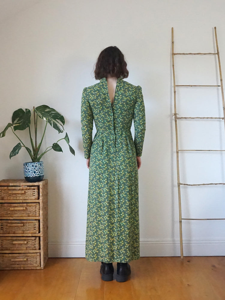 Green Ditsy Floral Puff Sleeve Dress - XS/S