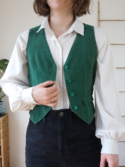 Forest Green Corduroy Vest - S
