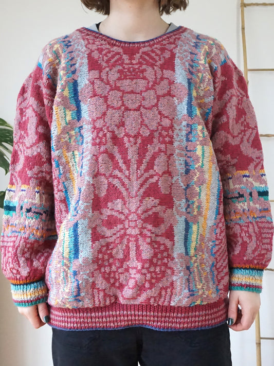 Kaffe Fassett Pink Patterned Jumper - XL