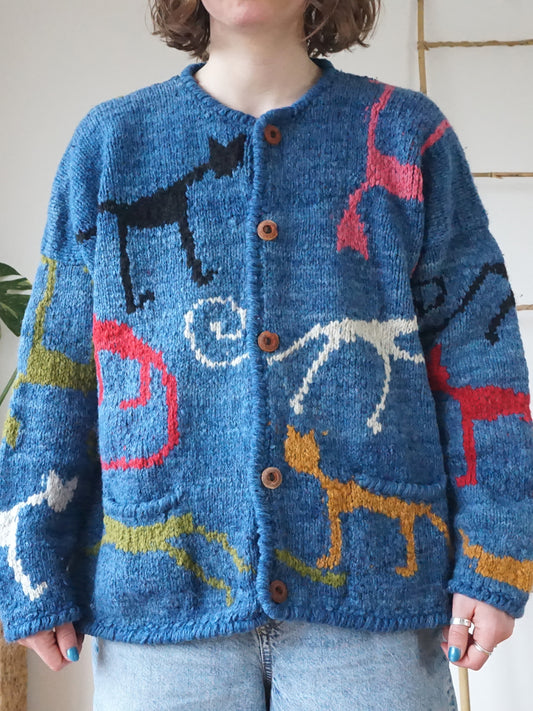 Amano Abstract Animal Cardigan - XL