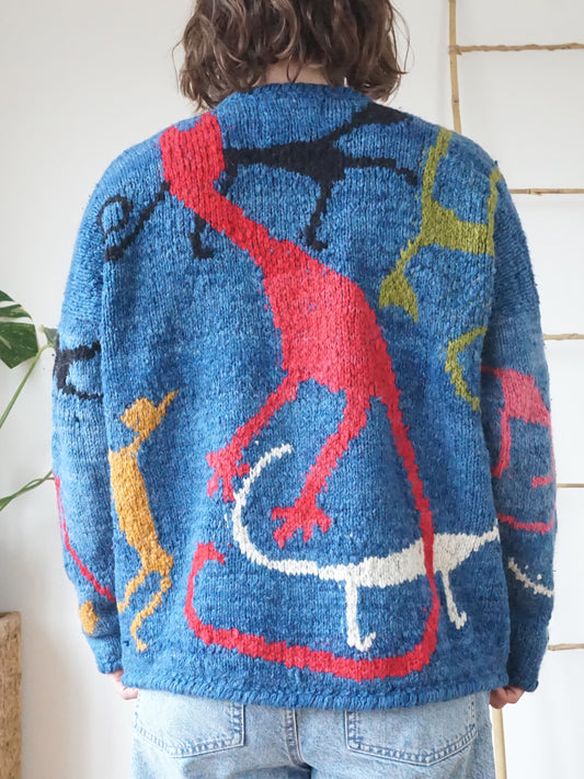 Amano Abstract Animal Cardigan - XL