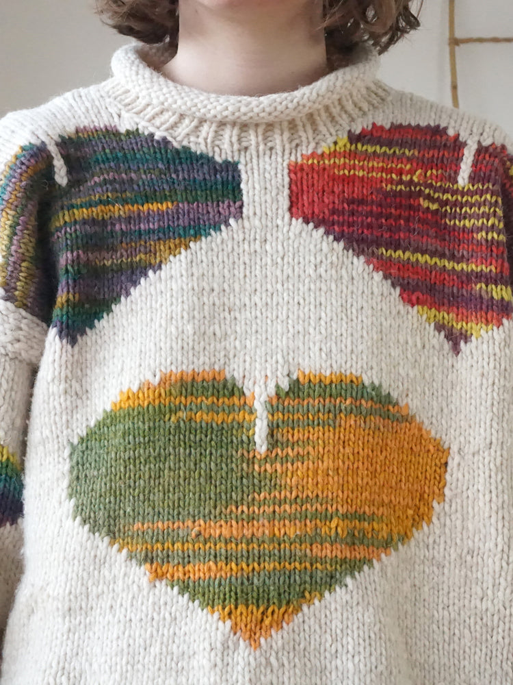 Colourful Heart Patterned Jumper - XL
