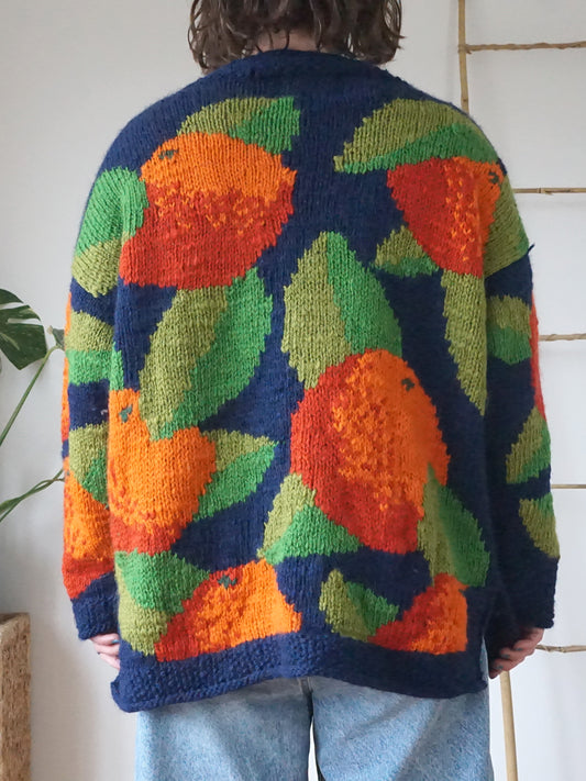 Amano Orange Fruit Cardigan - XXL