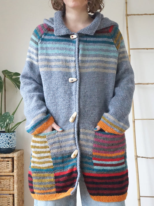 Amano 3/4 Length Hooded Cardigan - XL