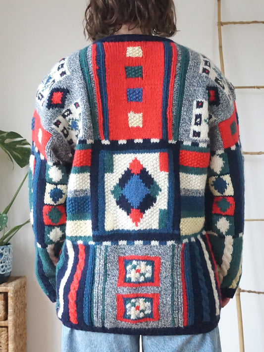 Paco Funky Patterned Wool Jumper - L