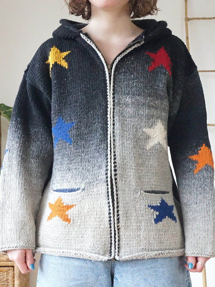 Grey Star Hooded Cardigan - M/L