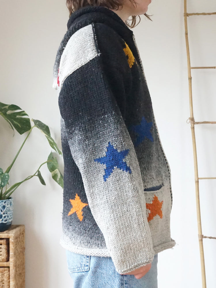 Grey Star Hooded Cardigan - M/L