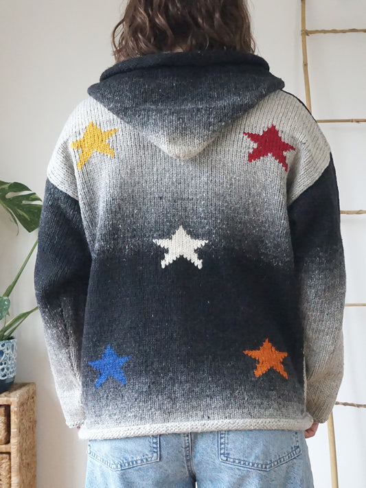 Grey Star Hooded Cardigan - M/L