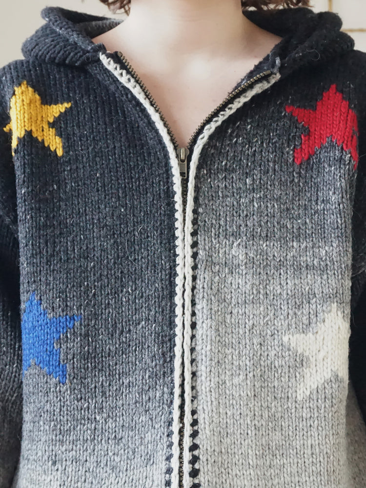 Grey Star Hooded Cardigan - M/L