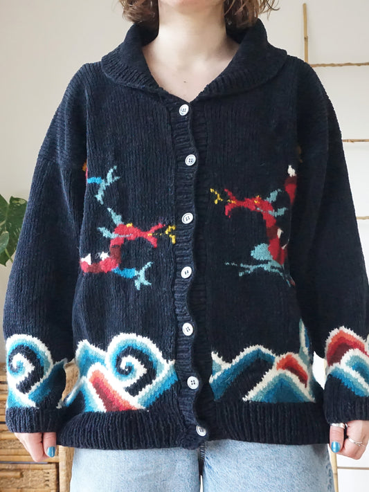 Black Dragon Cardigan - M/L