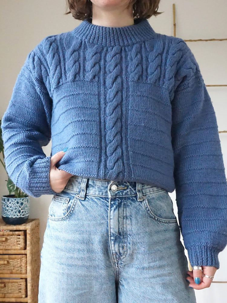 Cornflower Blue Wool Jumper - M