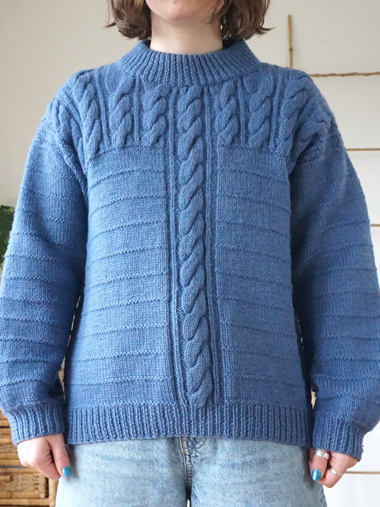 Cornflower Blue Wool Jumper - M