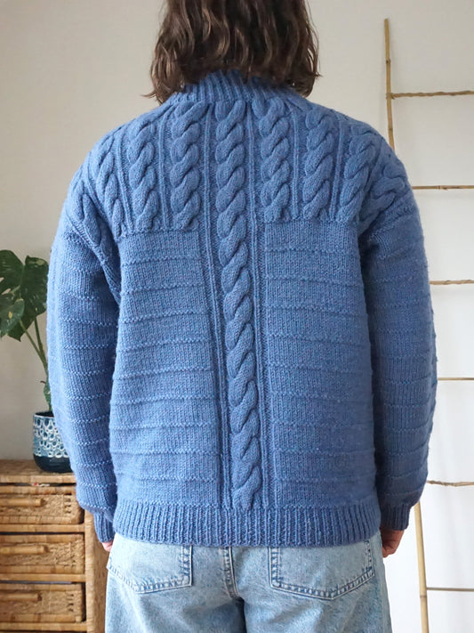Cornflower Blue Wool Jumper - M