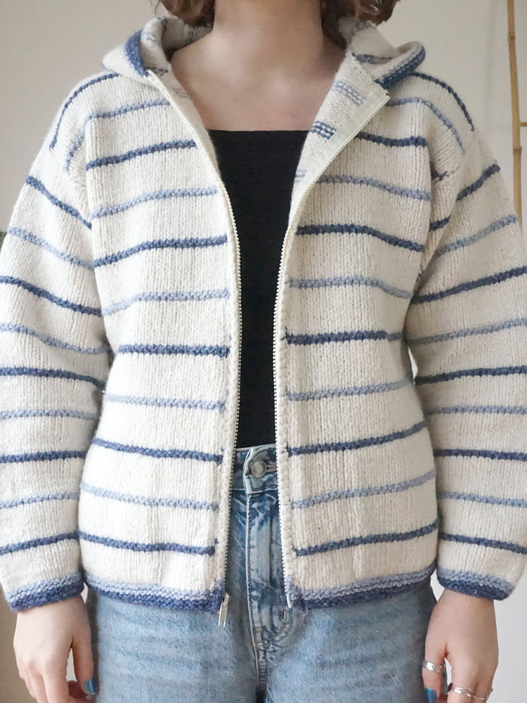 Pachamama Striped Hooded Cardigan - M