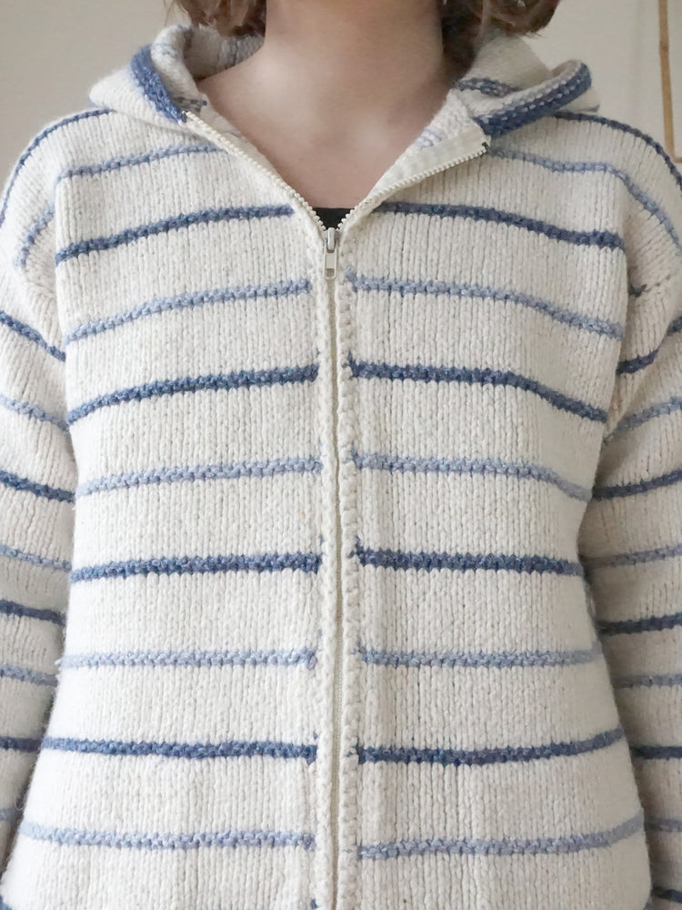 Pachamama Striped Hooded Cardigan - M