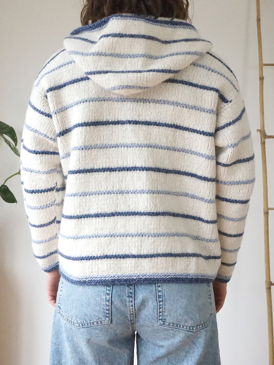 Pachamama Striped Hooded Cardigan - M