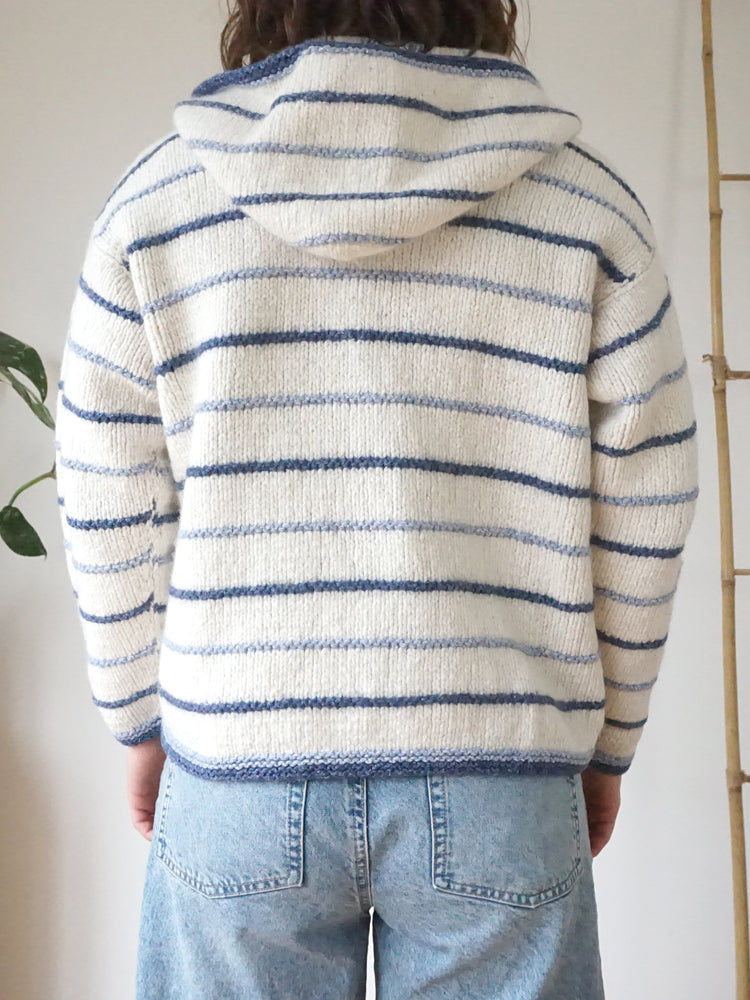 Pachamama Striped Hooded Cardigan - M