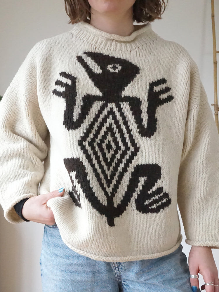 Pachamama Abstract Wool Jumper - L