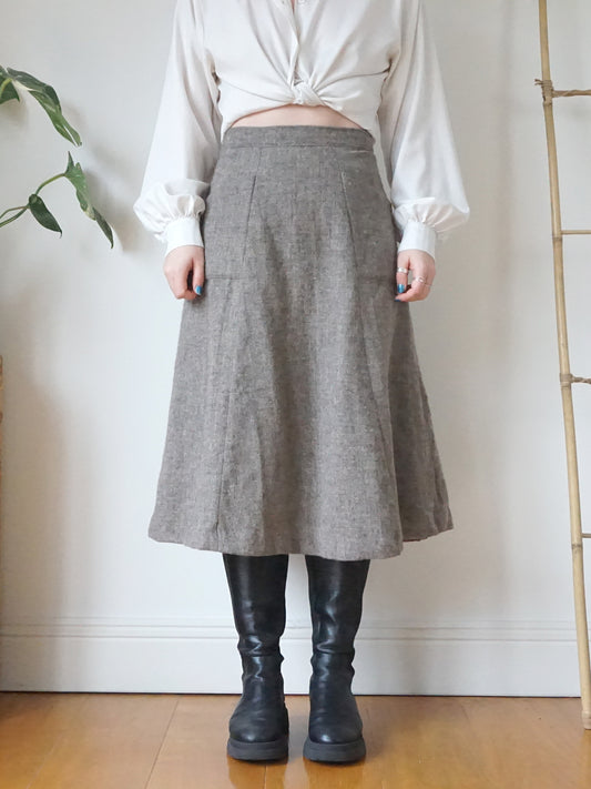 Laura Ashley Grey A-Line Skirt - 27"