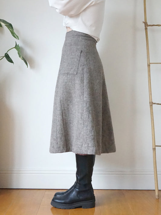 Laura Ashley Grey A-Line Skirt - 27"