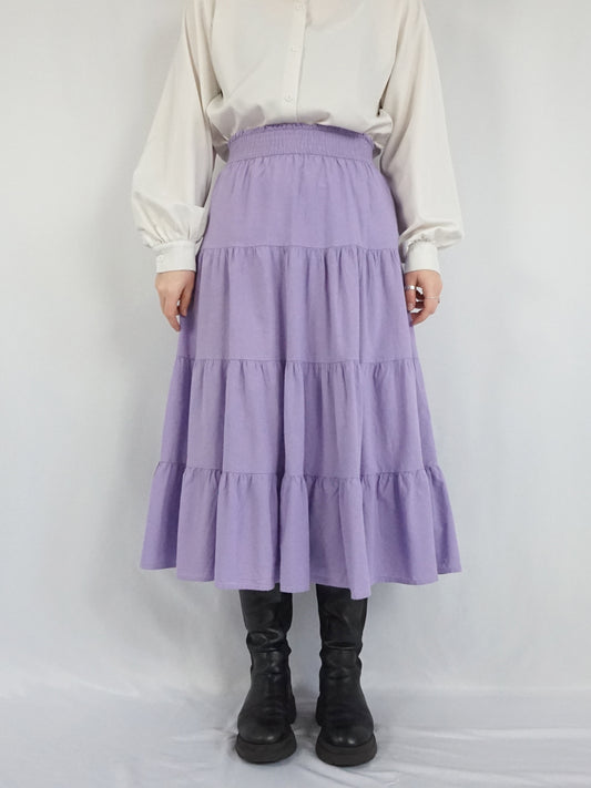Lilac Tiered Midi Skirt - 27-29"