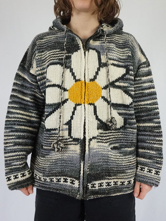 Daisy Pixie Hood Cardigan - XL