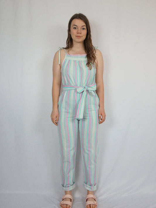 Laura Ashley Pastel Striped Jumpsuit - XS/S