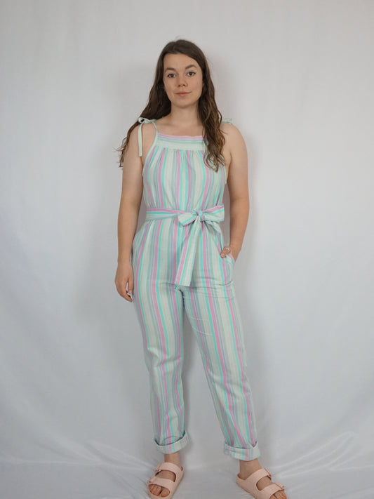 Laura Ashley Pastel Striped Jumpsuit - XS/S