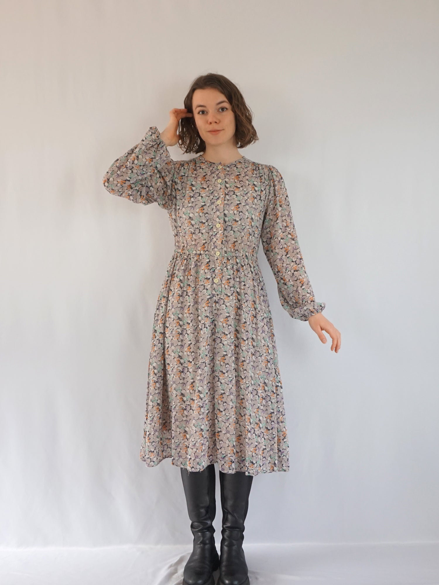 Vintage 70s Hildebrand Liberty Print Dress - L