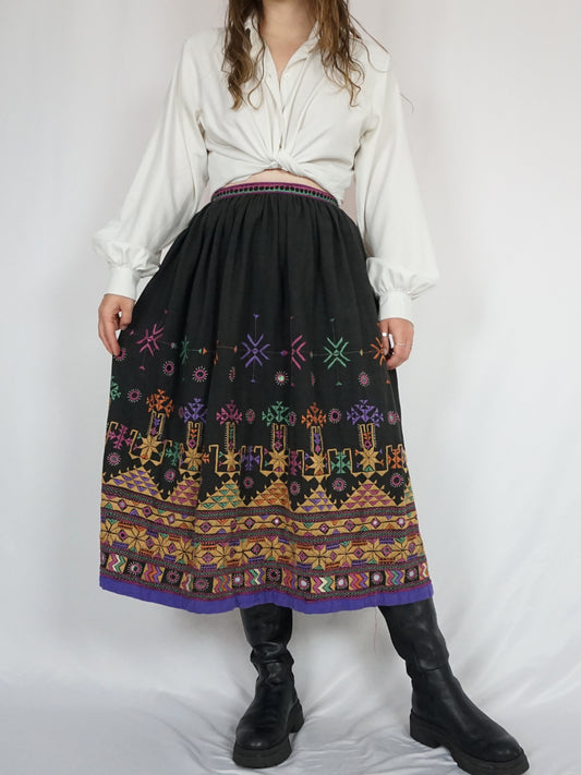 Anokhi Embroidered Midi Skirt - 27"
