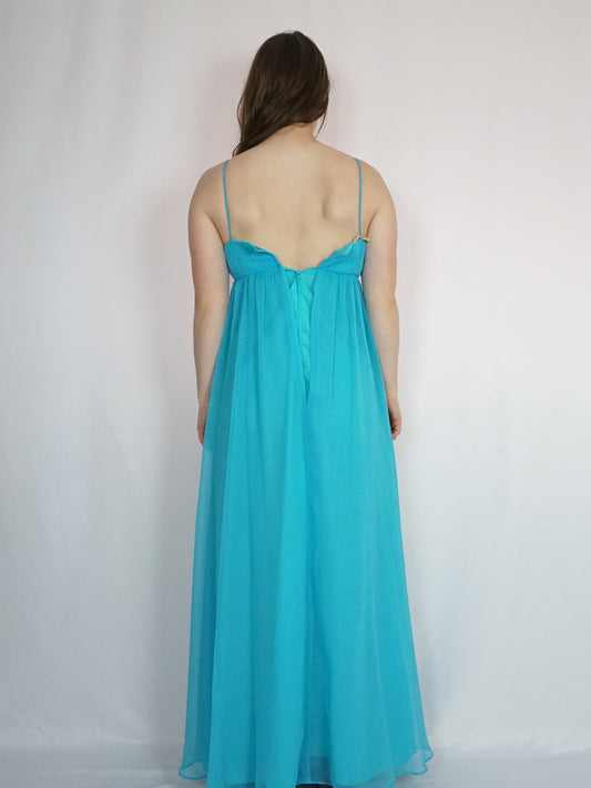 Aqua Blue Evening Dress - XS