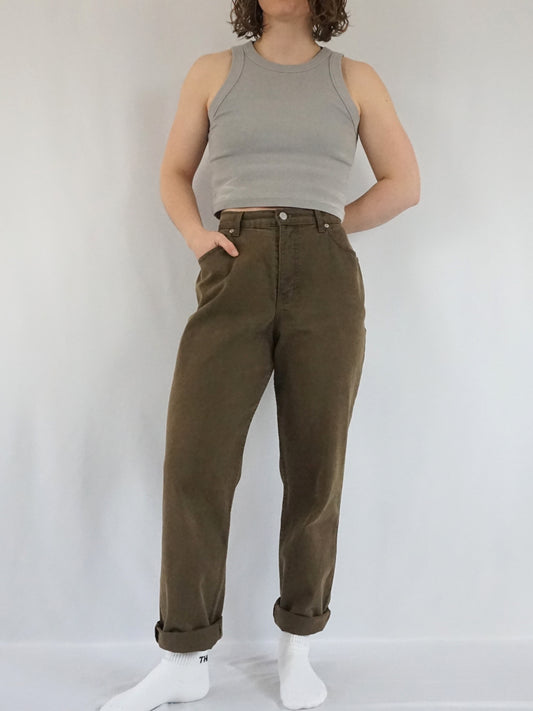 Brown-ish Khaki Mum Jeans - 30"
