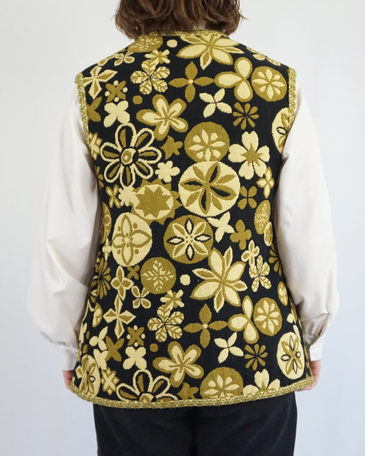 Reversible Woven Flower Power Vest - M/L