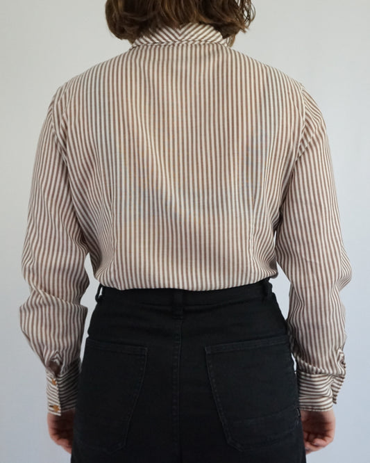 Striped Dagger Collar Shirt - M/L
