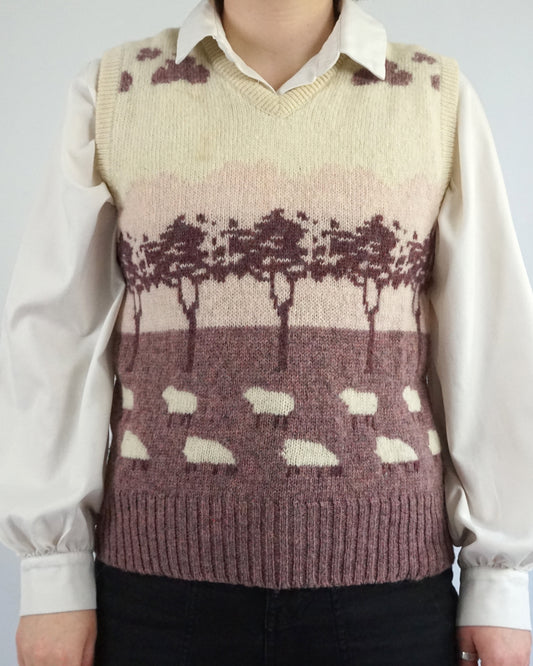 Wool Sheep Sweater Vest - S/M