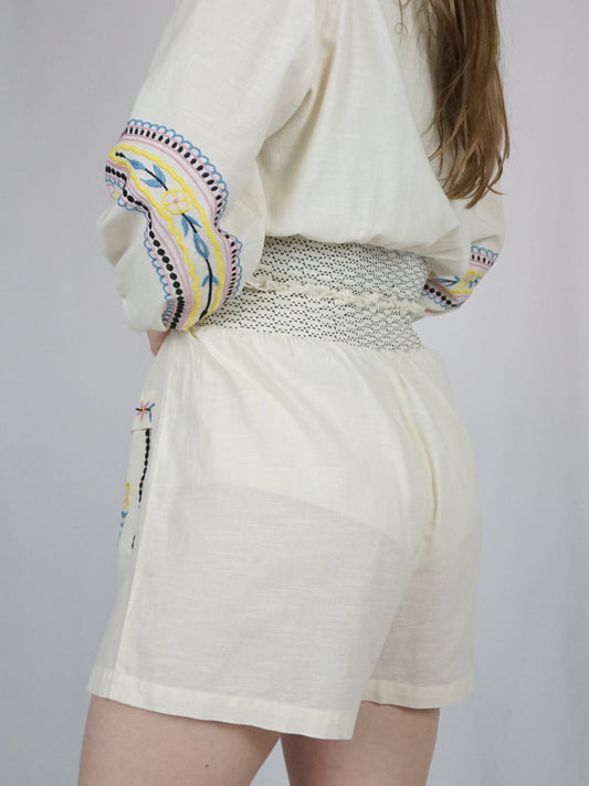 Embroidered Boho Shorts - XL