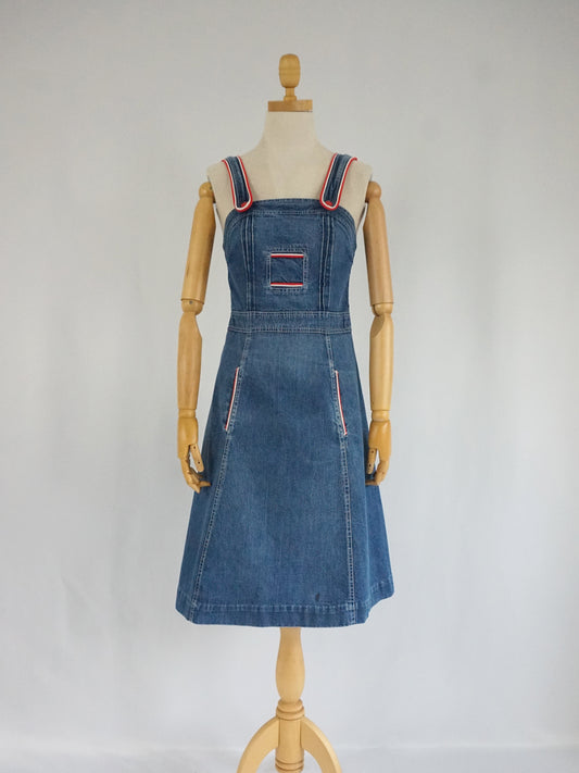 Denim Pinafore Dress - XS