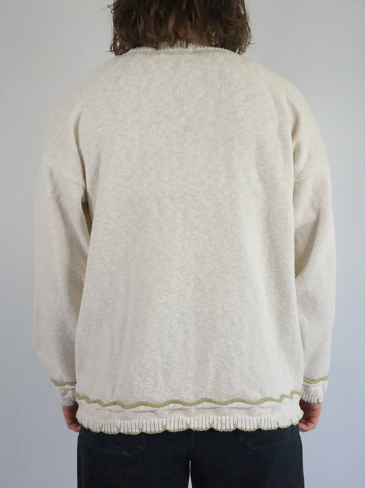 Cat Embroidered Jumper - L