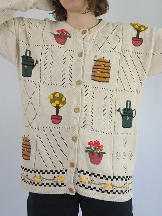 Tulchan Cotton Gardening Cardigan - XL