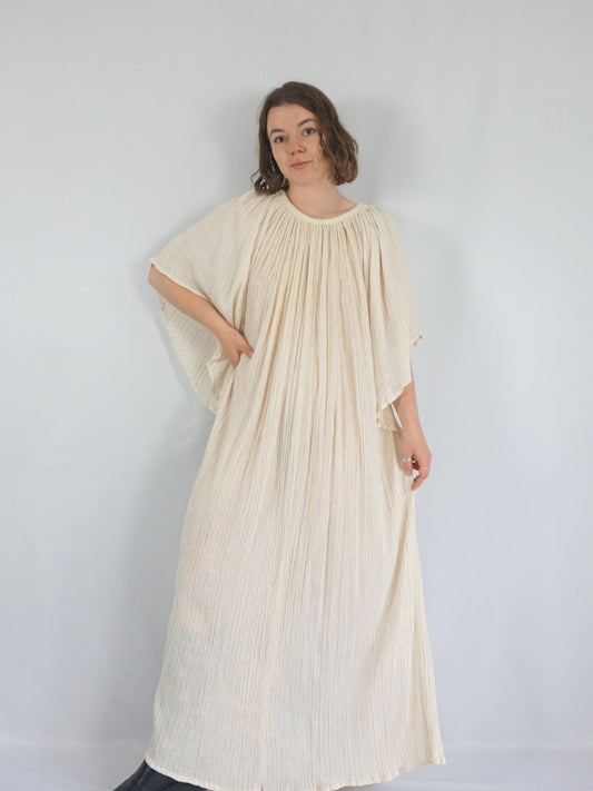 Cheesecloth Angel Sleeve Dress - M/L