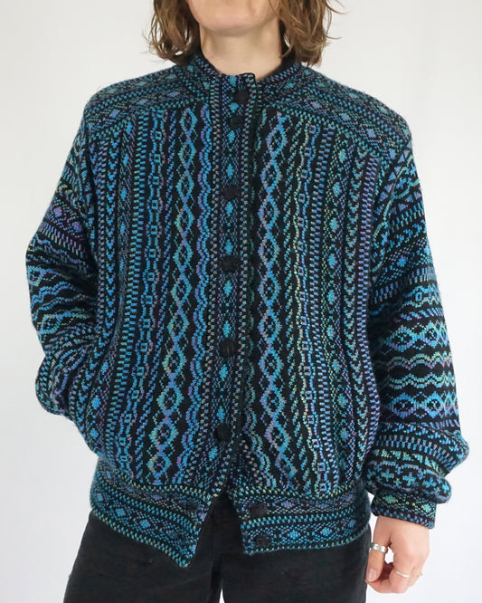 Funky Patterned Cardigan - L