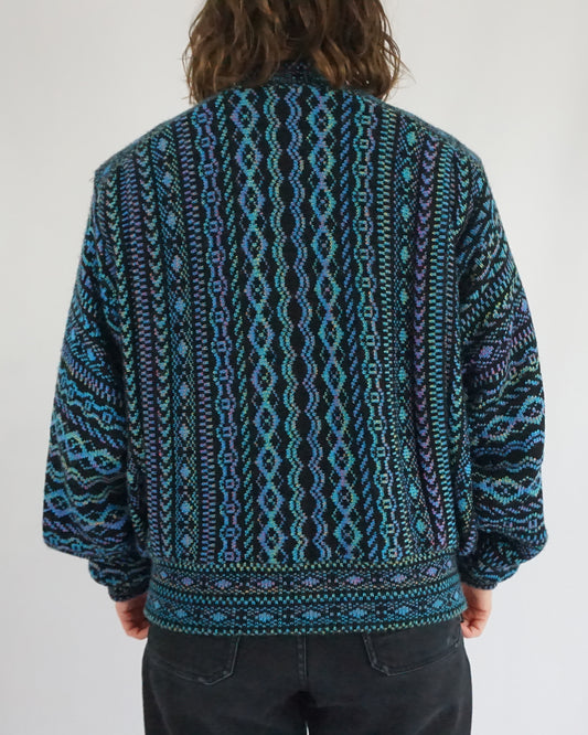 Funky Patterned Cardigan - L