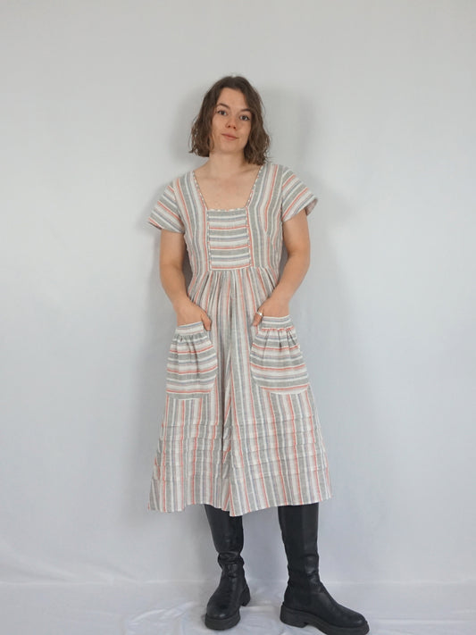 Droopy and Browns Striped Dress - S