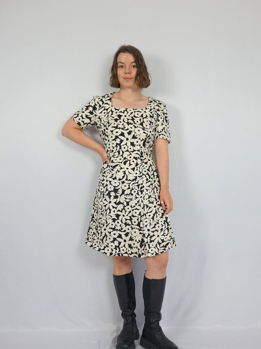 Floral Silk Mini Dress - M