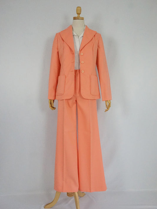 Salmon Pink Flared Suit - XS